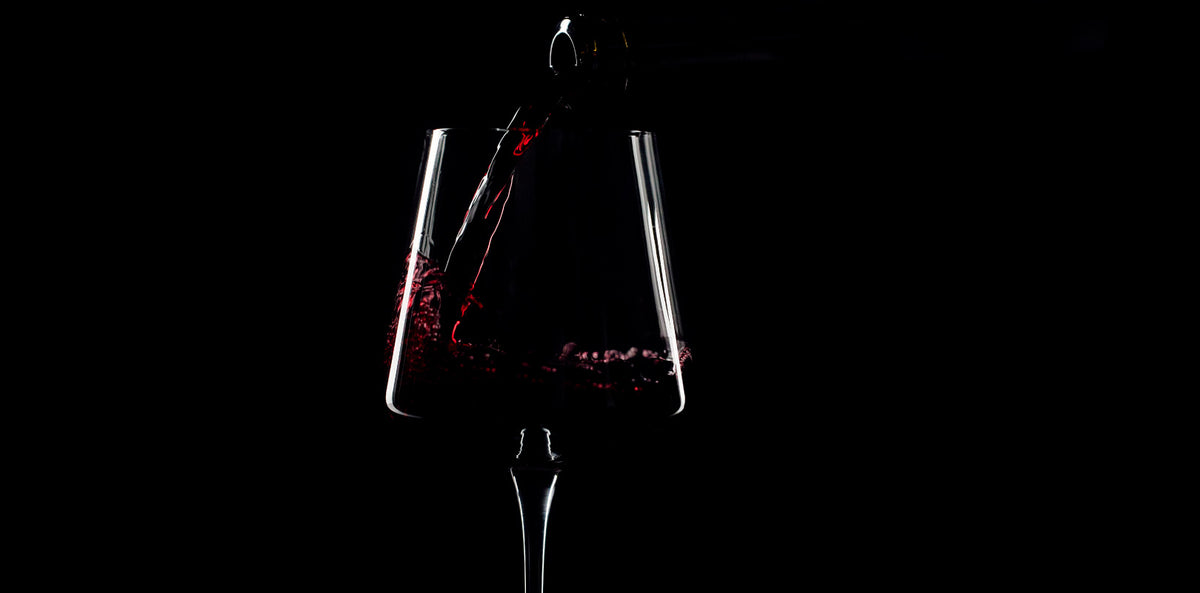 Wine pouring into glass